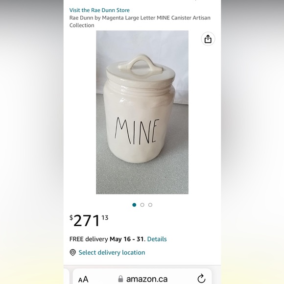 Rae Dunn Artisan Collection “Mine” Canister - Picture 8 of 8